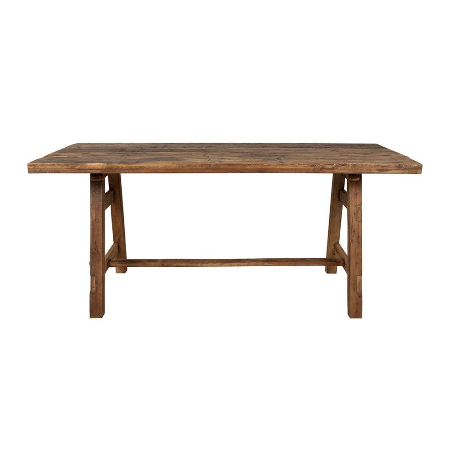 Meubles Fabrique De Styles Table De Salle A Manger | Table De Salle A Manger Rectangle En Bois Recycle Naturel 180X90Cm - Campagne