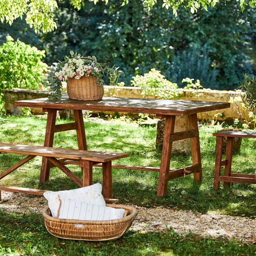 Meubles Fabrique De Styles Table De Salle A Manger | Table De Salle A Manger Rectangle En Bois Recycle Naturel 180X90Cm - Campagne