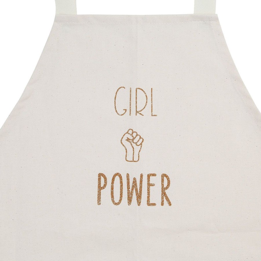 Textiles Fabrique De Styles Torchons&Tabliers Et Maniques | Tablier Girl Power Ecru