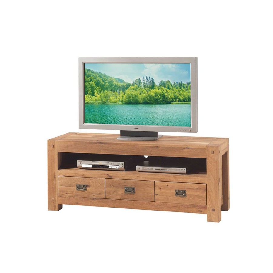 Meubles Fabrique De Styles Meubles Tv | Meuble Tv Naturel En Chene Massif L150Cm - Landry