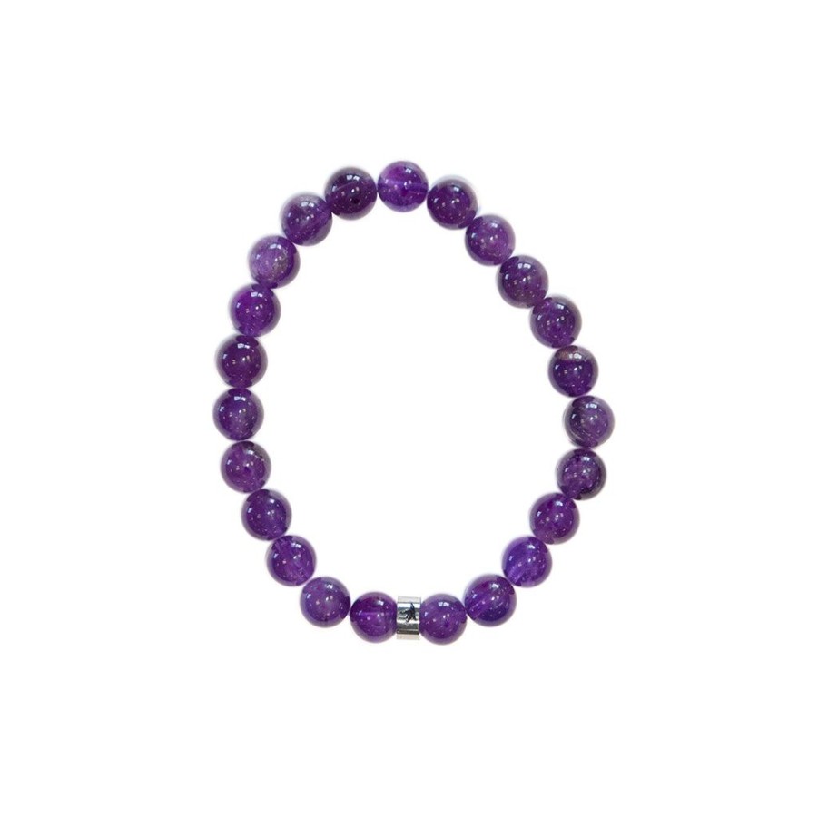 Accessoires Et Loisirs Fabrique De Styles Bijoux Fantaisie | Bracelet Amethyste Perles Rondes 8Mm