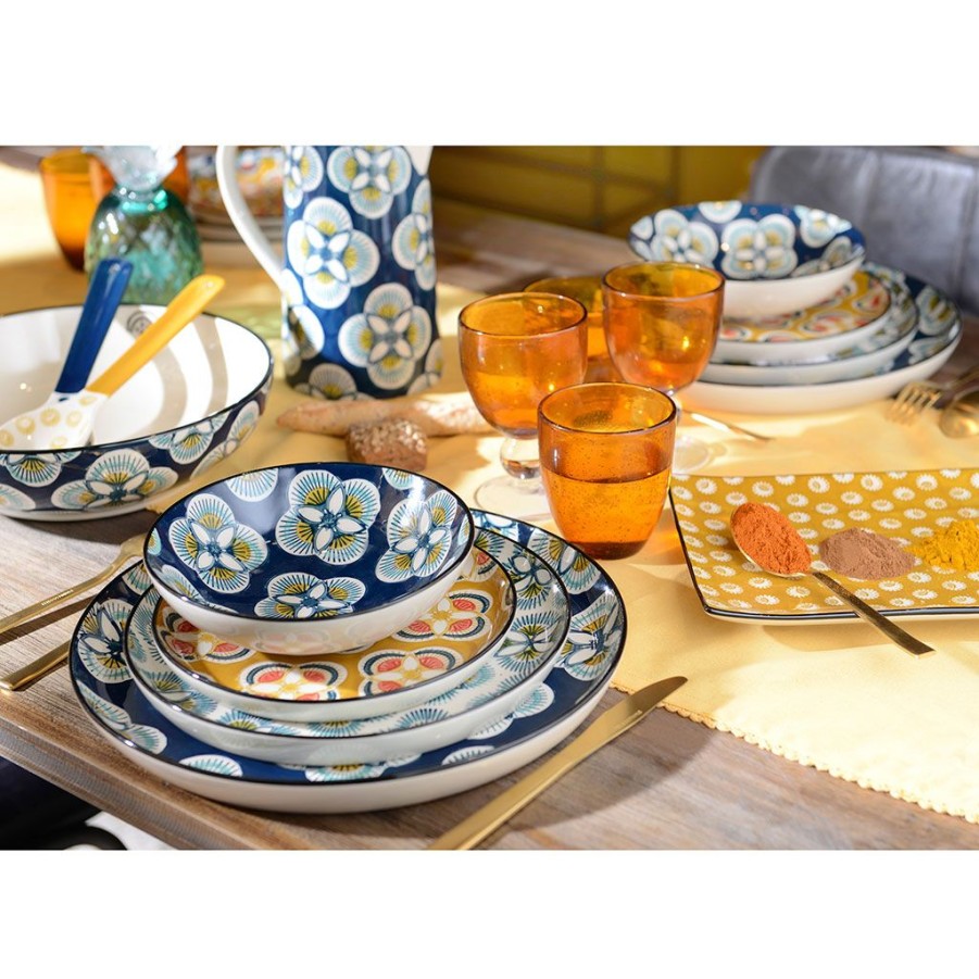 Arts De La Table Fabrique De Styles Assiettes | Assiette Creuse En Gres Bleu D19Cm - Imany