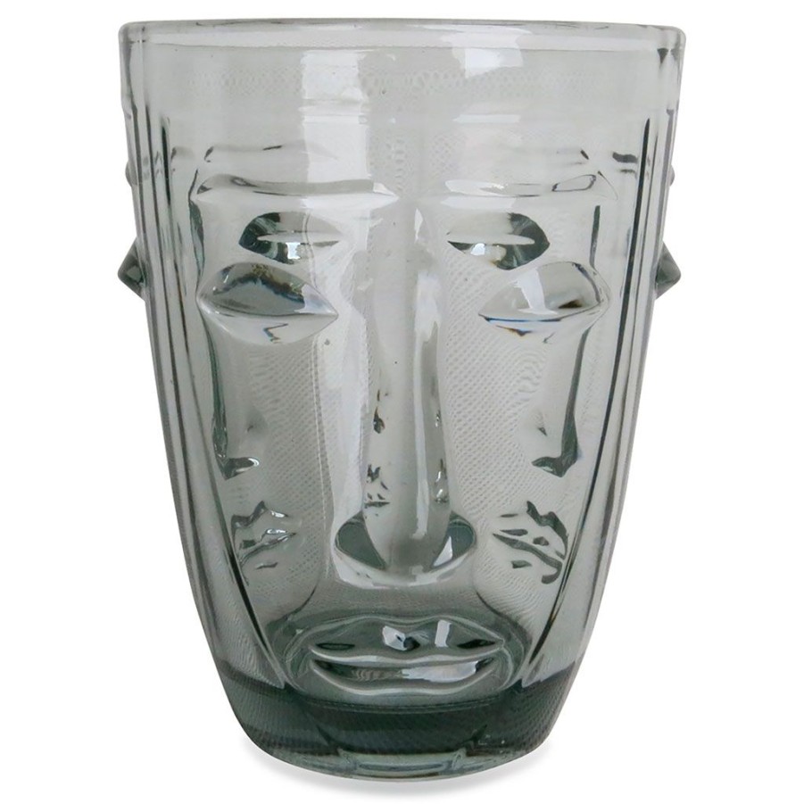 Arts De La Table Fabrique De Styles Verres A Eau Et Gobelets | Gobelet Visage Gris D8X10Cm