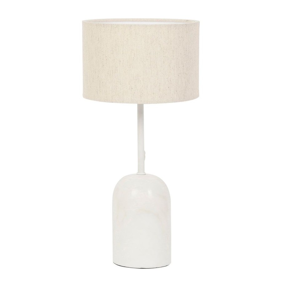 Luminaires Fabrique De Styles | Lampe En Marbre Et Fer Blanc H40.5Cm - Organic