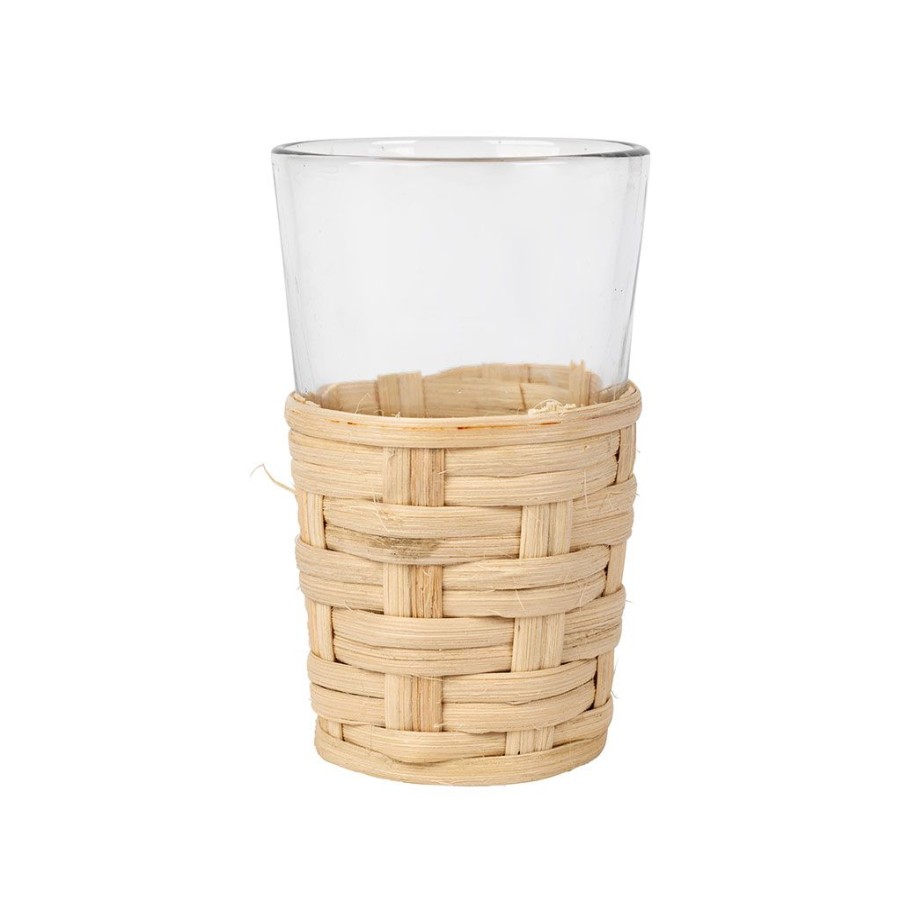 Arts De La Table Fabrique De Styles Verres A Eau Et Gobelets | Verre A The En Rotin Naturel 20Cl - Fantine