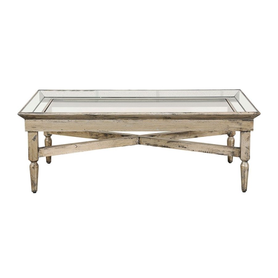 Meubles Fabrique De Styles Table Basses | Table Basse Baroque En Bois Et Verre - Miroir