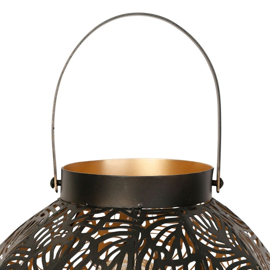 Luminaires Fabrique De Styles | Lampe Lanterne Ronde En Fer H29Cm Noir - Panellia