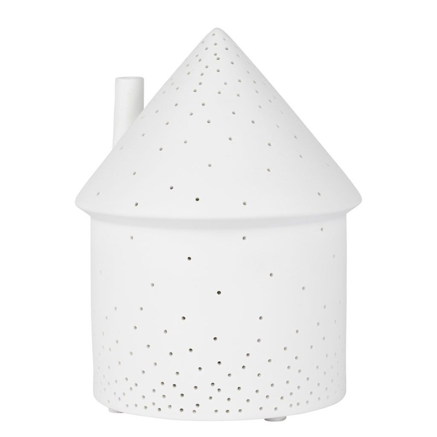 Luminaires Fabrique De Styles | Lampe Maison En Porcelaine Blanc H17Cm - Beezz