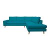 Meubles Fabrique De Styles Canapes D'Angle | Canape D'Angle Droit 5 Places Andre - Effet Velours - Seven Teal