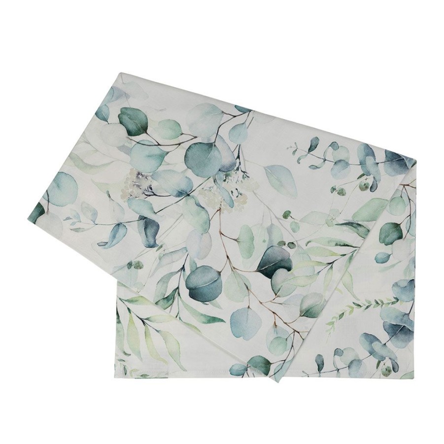 Textiles Fabrique De Styles Chemins De Table | Chemin De Table En Coton Vert 160X50Cm - Eucalyptus