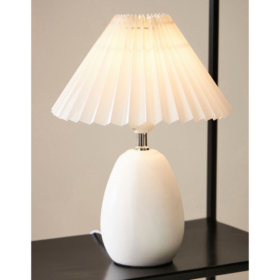 Luminaires Fabrique De Styles | Lampe En Terrecuite Blanc H33Cm - Funny