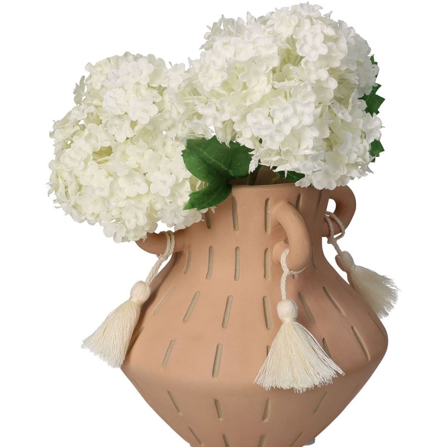 Deco Fabrique De Styles Vases Et Soliflores | Vase En Faience Fine Beige D12.2Xh12Cm