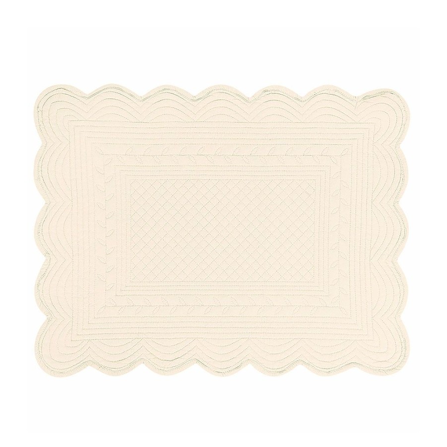 Textiles Fabrique De Styles Sets De Table | Set De Table Rectangulaire Ivoire En Coton