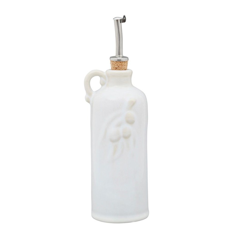 Arts De La Table Fabrique De Styles Ustensibles De Cuisine | Huilier En Gres Reactif Blanc 50Cl - Flore