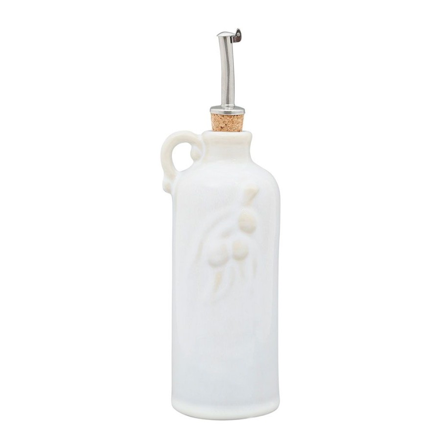 Arts De La Table Fabrique De Styles Ustensibles De Cuisine | Huilier En Gres Reactif Blanc 50Cl - Flore