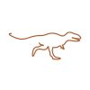 Coin Des Petits Fabrique De Styles | Deco Murale En Acier Marron 30X15Cm - Tyrannosaure