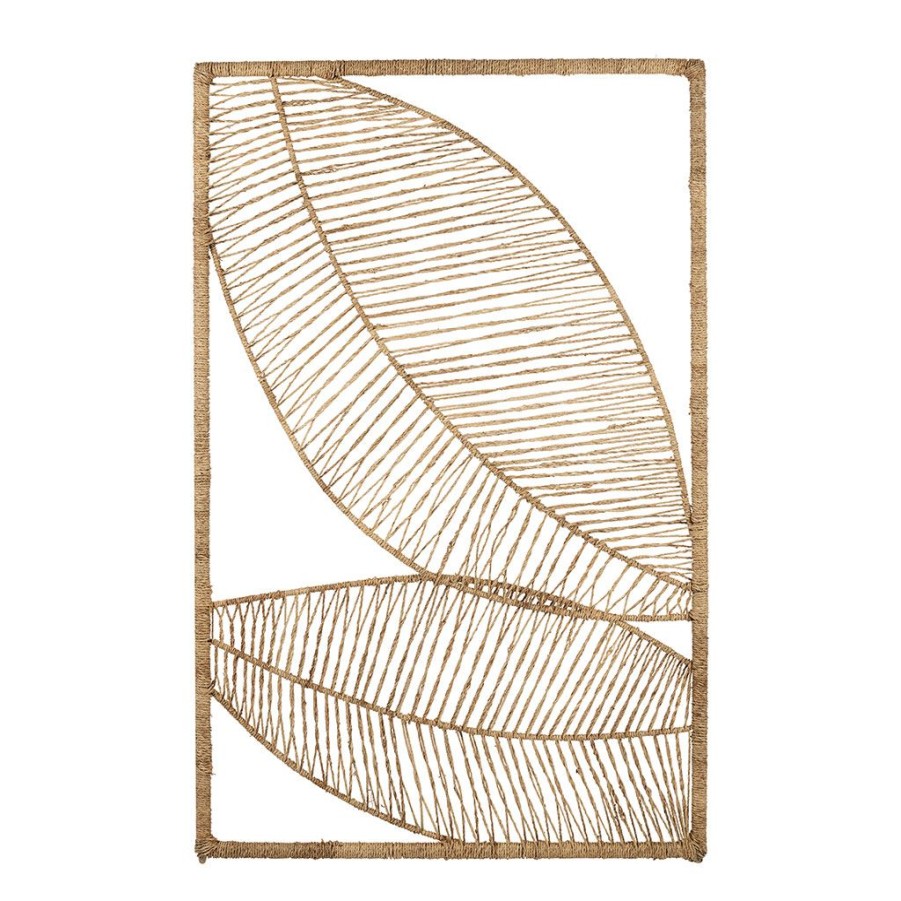 Deco Fabrique De Styles Petits Objets Deco | Deco Murale Feuilles Naturelle En Jute - Floraly