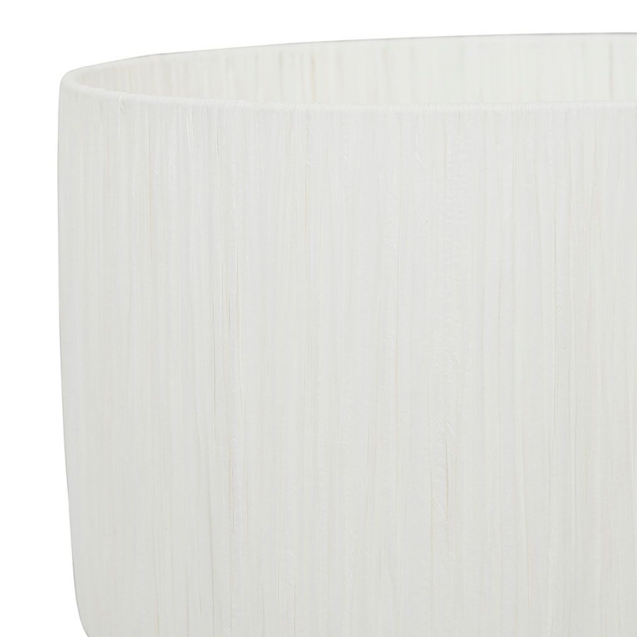 Luminaires Fabrique De Styles | Lampe En Raphia Et Fer Blanc H53Cm - Sienne