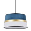 Luminaires Fabrique De Styles | Suspension En Coton Et Velours D38Cm Marine - Velvet