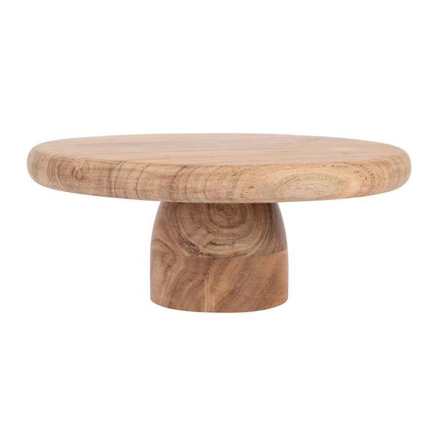 Arts De La Table Fabrique De Styles Plats Et Saladiers | Plat Sur Pied En Acacia Naturel D29.7Xh11Cm - Dalbert