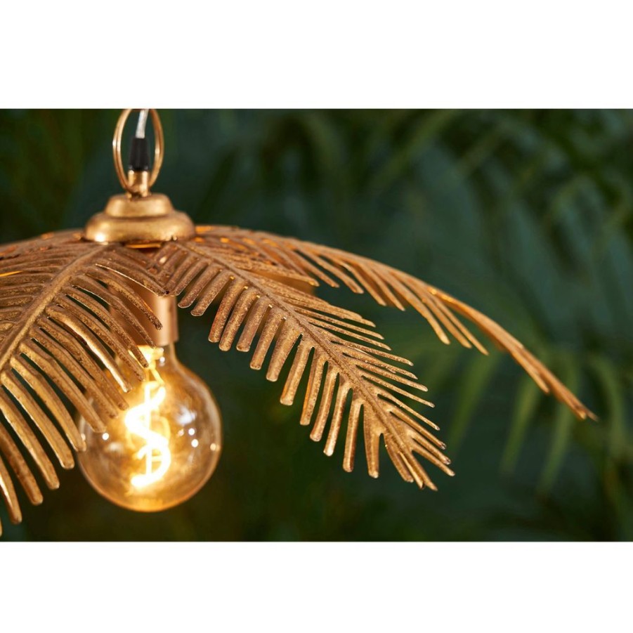 Luminaires Fabrique De Styles | Suspension En Fer Dore H22Cm - Palmier