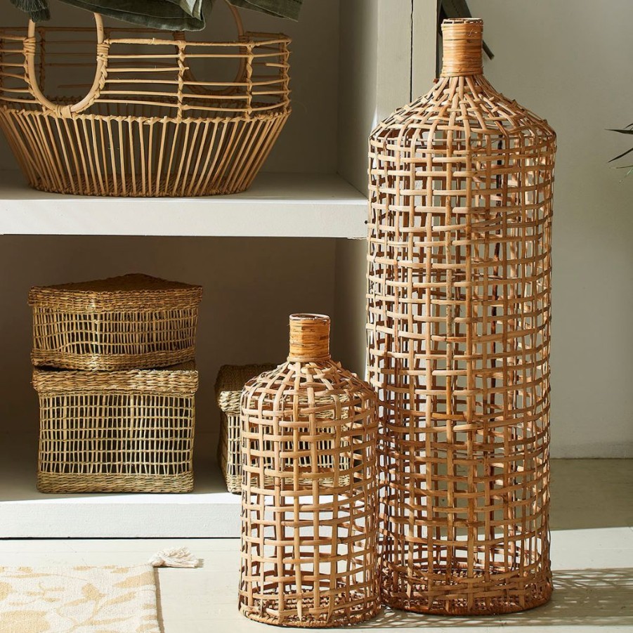 Deco Fabrique De Styles Vases Et Soliflores | Vases Paniers X3 En Rotin Naturel - Mon Hirondelle