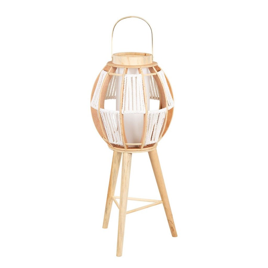 Luminaires Fabrique De Styles | Lampe Lanterne Sur Pied Naturelle H82Cm - Cordey