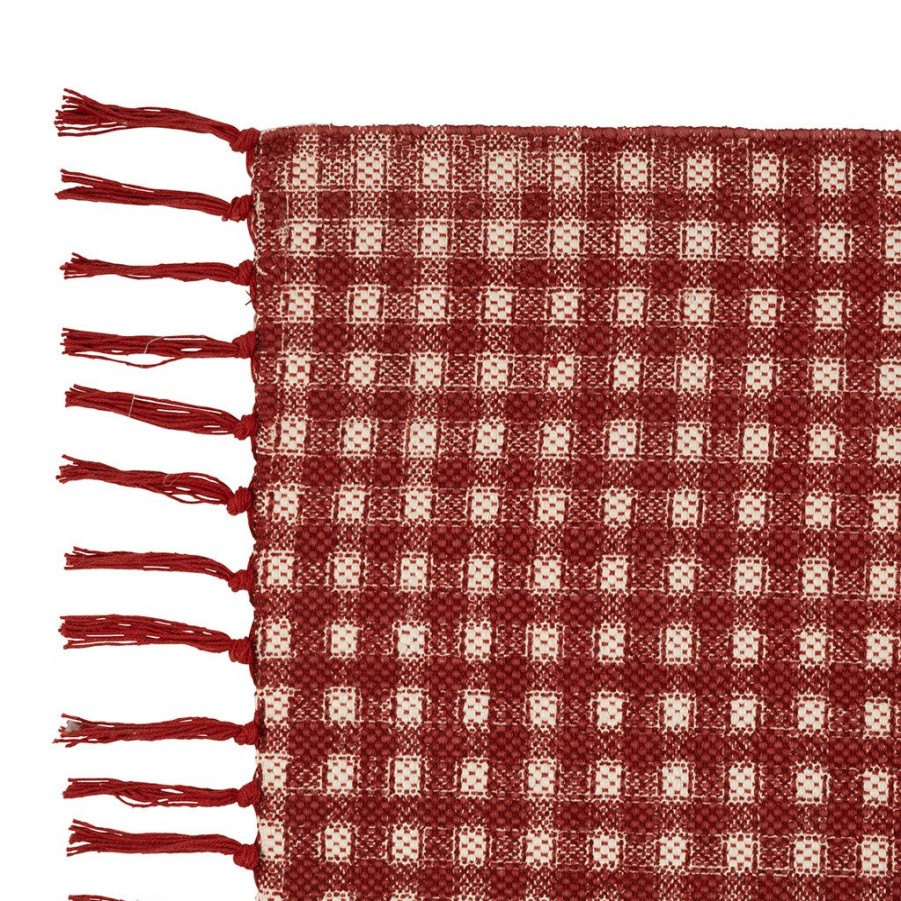 Deco Fabrique De Styles | Tapis La Campagne Rouge 120X80Cm En Coton