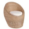 Jardin Fabrique De Styles Chaises&Fauteuils | Chaise En Rotin Avec Coussin Blanc - Bolsena