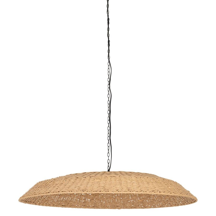 Luminaires Fabrique De Styles | Suspension En Fer Et Papier D101X15Cm Naturel - Seguia