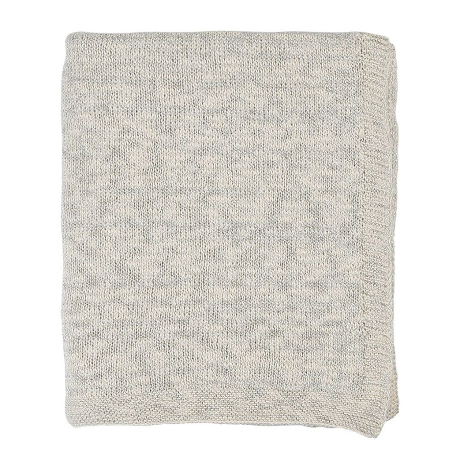 Textiles Fabrique De Styles Plaids | Plaid En Coton Naturel Et Argente 150X125Cm - Ombelio