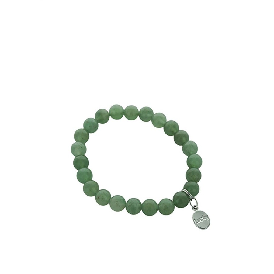 Accessoires Et Loisirs Fabrique De Styles Bijoux Fantaisie | Bracelet Aventurine Verte Perles Rondes 8Mm Et Chance