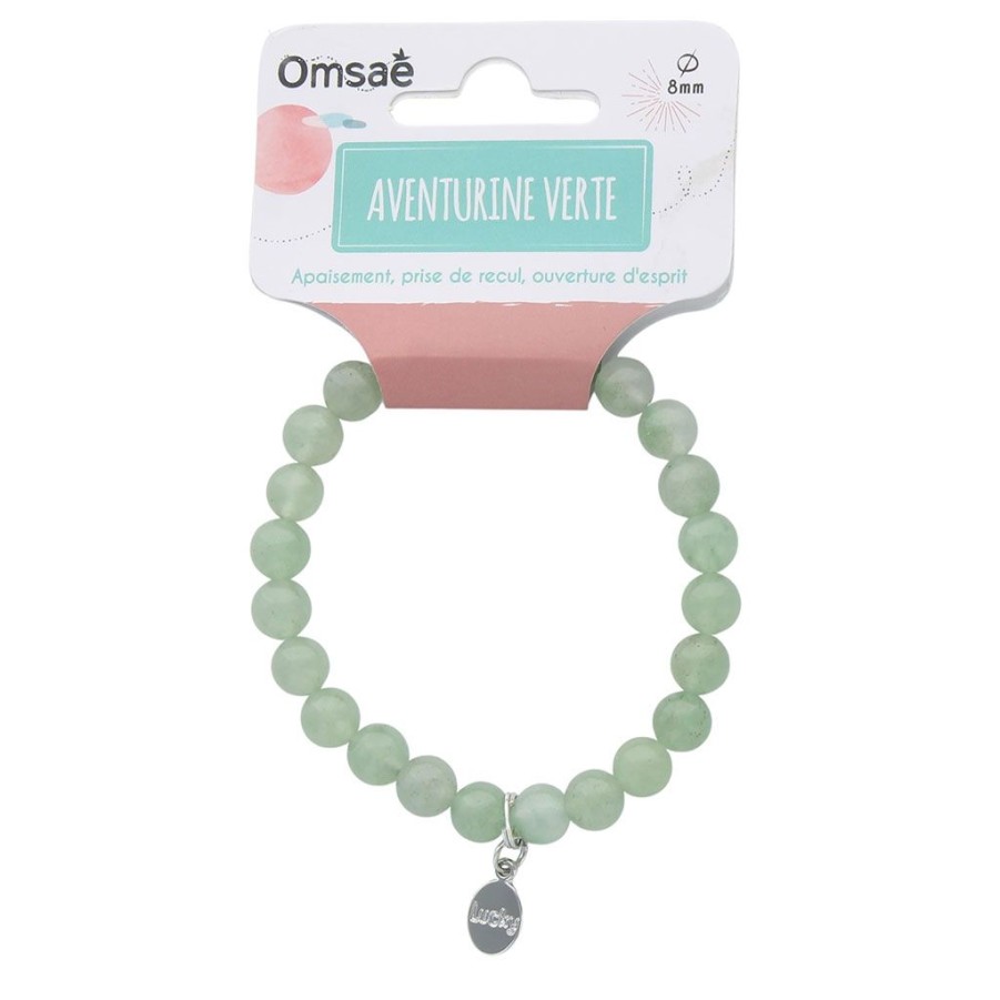 Accessoires Et Loisirs Fabrique De Styles Bijoux Fantaisie | Bracelet Aventurine Verte Perles Rondes 8Mm Et Chance