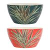 Arts De La Table Fabrique De Styles Plats Et Saladiers | Lot De 2 Saladiers En Gres Rouge Et Emeraude - Tropic'Art