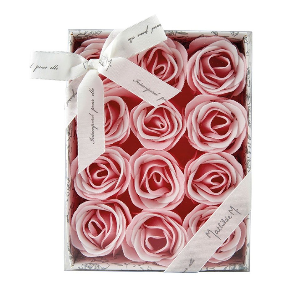 Bien&Etre Fabrique De Styles Savon Solide | Coffret De 12 Roses De Savon Roses Et Blanches - Parfum Rose