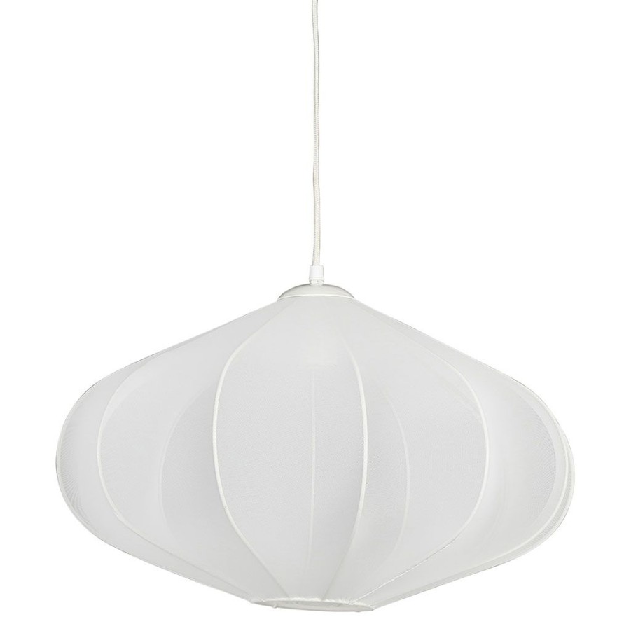 Luminaires Fabrique De Styles | Suspension En Tissu Et Fer D52Xh34Cm Blanc - Organic