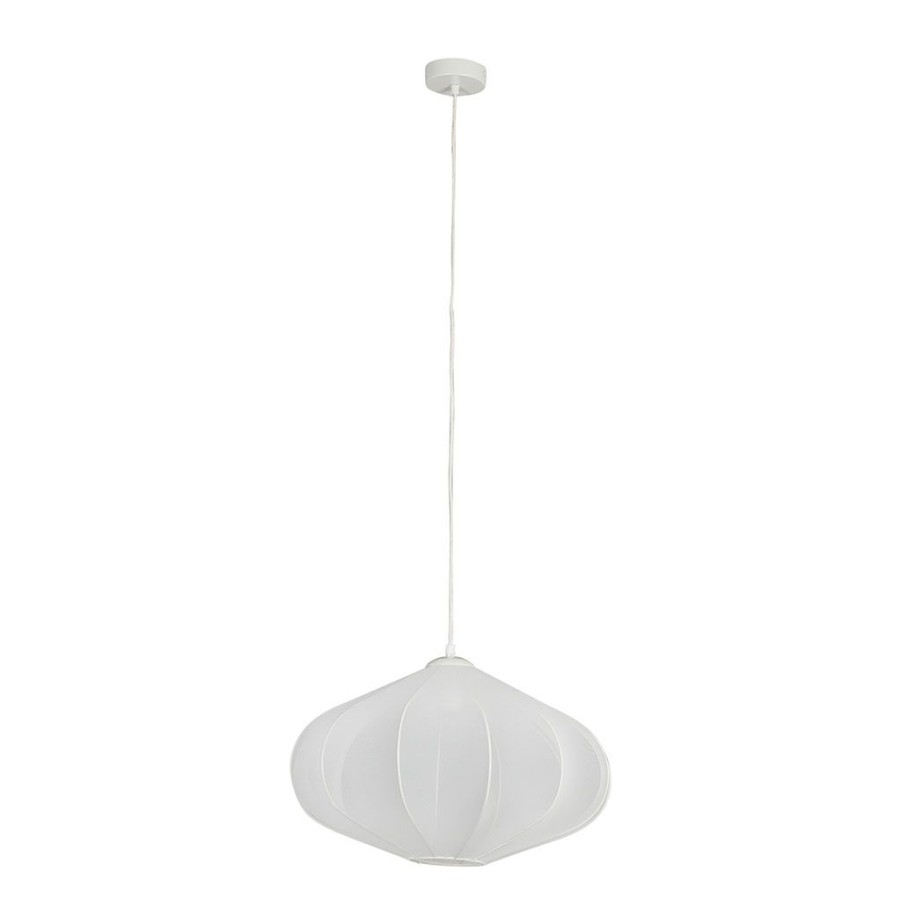 Luminaires Fabrique De Styles | Suspension En Tissu Et Fer D52Xh34Cm Blanc - Organic