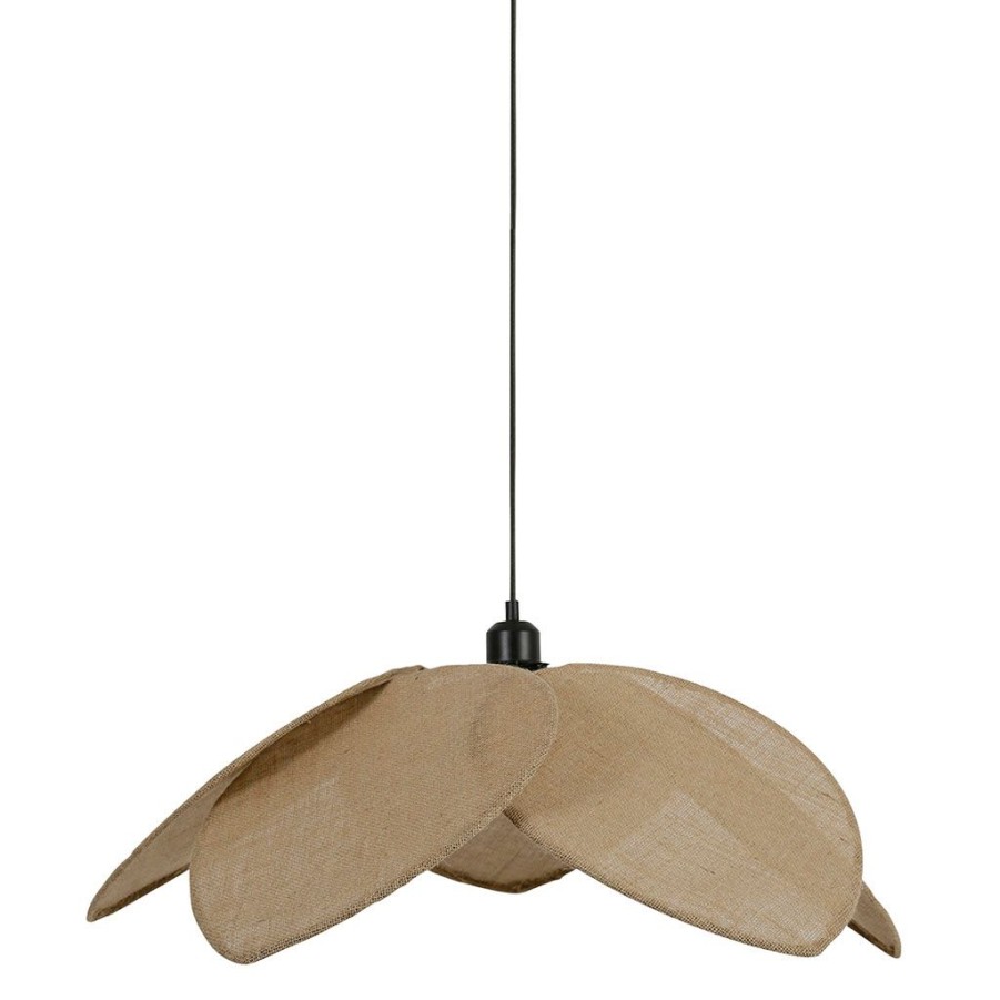 Luminaires Fabrique De Styles | Suspension Japandi En Lin D110Cm Naturel - Japandi