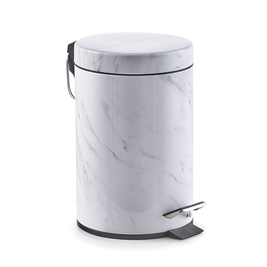 Droguerie Fabrique De Styles Poubelles | Poubelle A Pedale Marbre 3L En Metal Gris