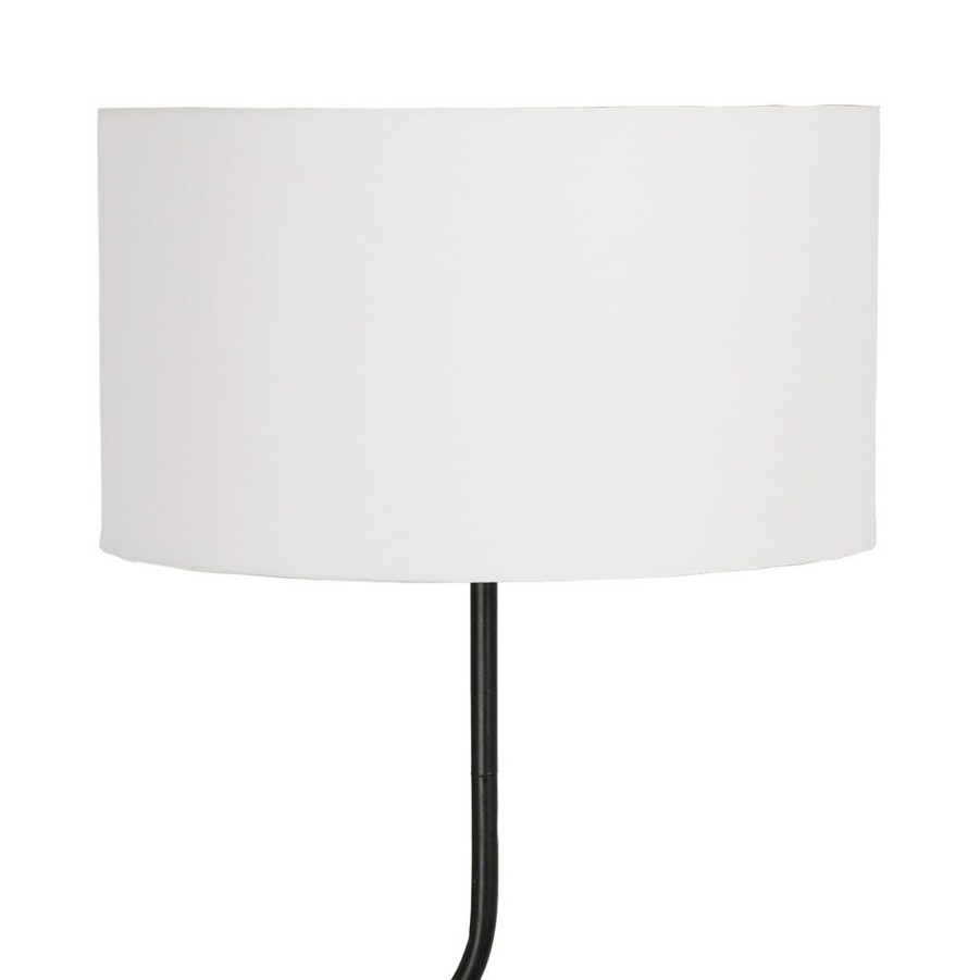 Luminaires Fabrique De Styles | Lampadaire En Fer Et Marbre Noir Et Blanc D45Xh163Cm - Funky