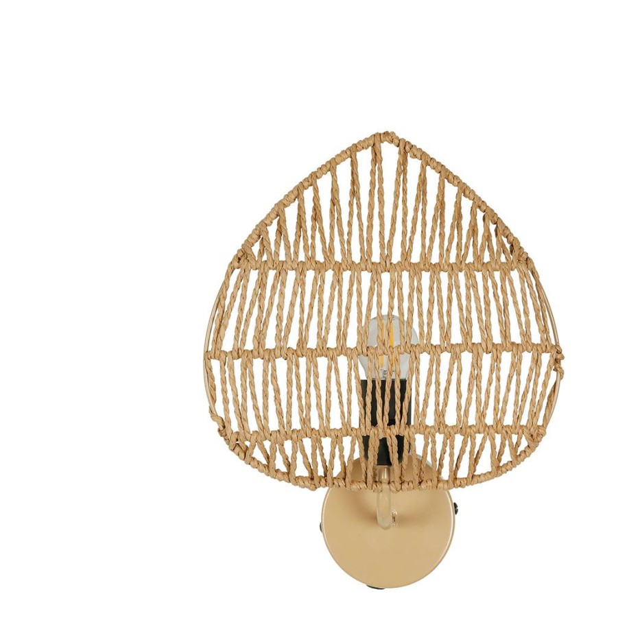 Luminaires Fabrique De Styles | Applique Feuille Naturelle H33Cm Corde De Papier - Calyp