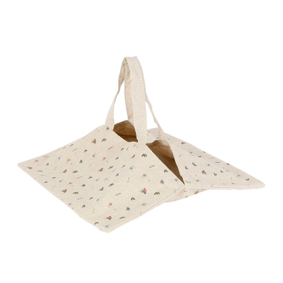 Accessoires Et Loisirs Fabrique De Styles Sacs Et Pochettes | Sac A Tarte En Lin Et Coton Naturel - P'Tite Fleur