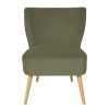 Meubles Fabrique De Styles Fauteuils | Fauteuil En Velours Cotele Kaki - Eleonor