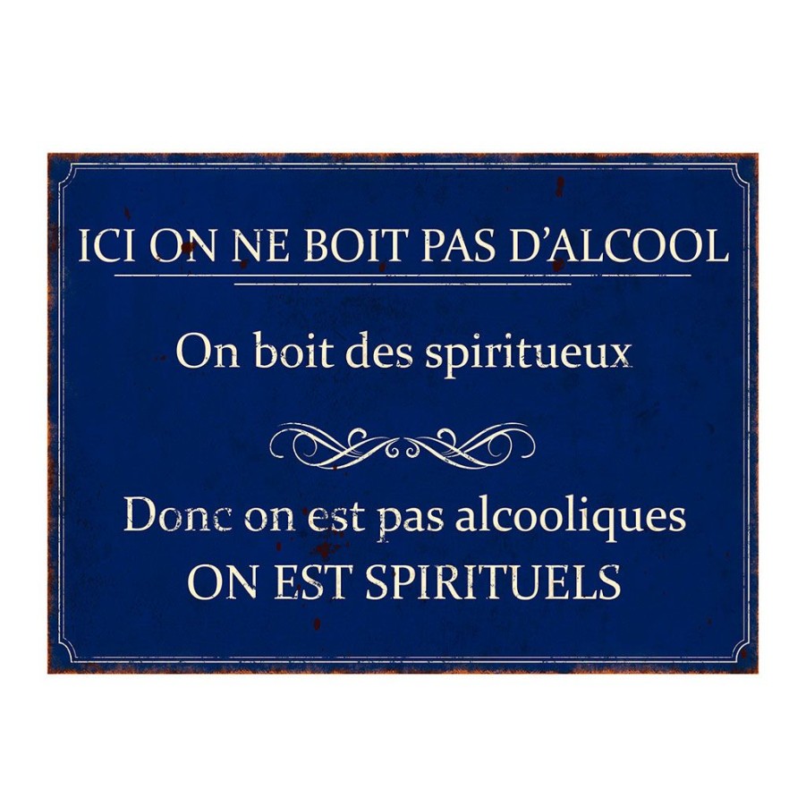 Deco Fabrique De Styles Deco A Suspendre Et Adhesive | Plaque Spiritueux 21X15Cm