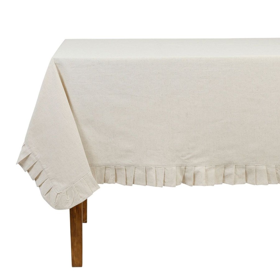 Textiles Fabrique De Styles Nappes | Nappe Carree Chambray Naturel 160X160Cm Coton Et Flex