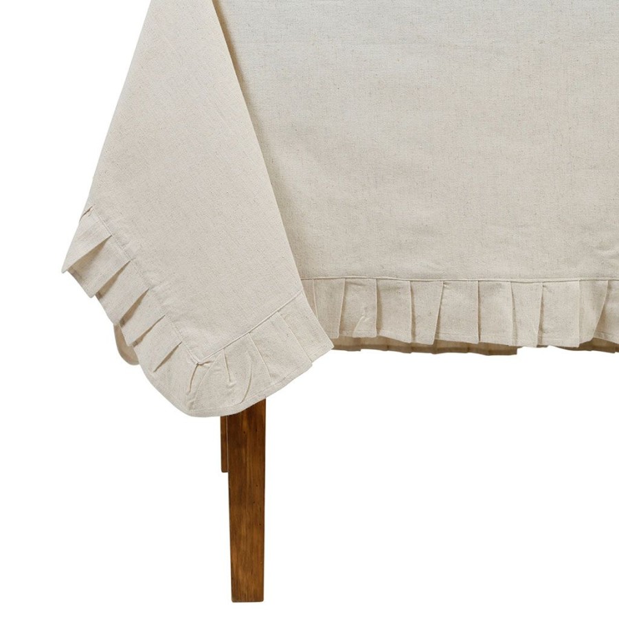 Textiles Fabrique De Styles Nappes | Nappe Carree Chambray Naturel 160X160Cm Coton Et Flex