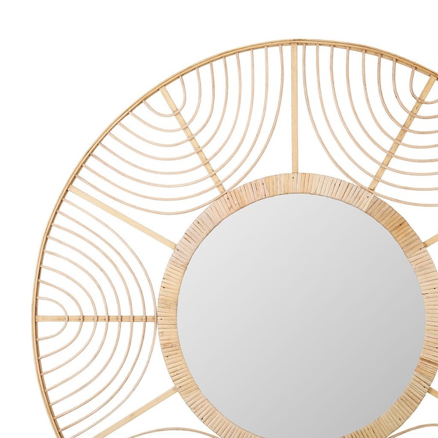 Deco Fabrique De Styles | Miroir Element Naturel En Bambou D80Cm