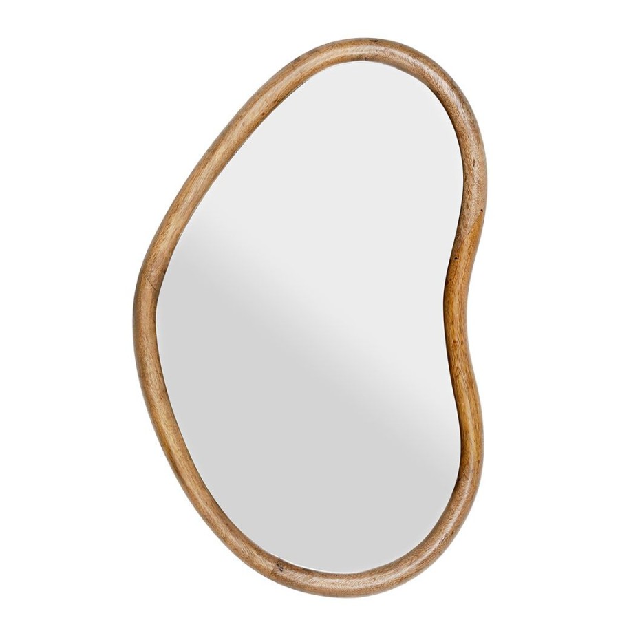 Deco Fabrique De Styles | Miroir Asymetrique En Bois Naturel De Manguier 57X40Cm - Hervea