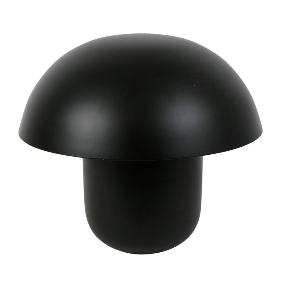 Luminaires Fabrique De Styles | Lampe Champignon Fer H25Cm Ambiance Noir Mat - Champart