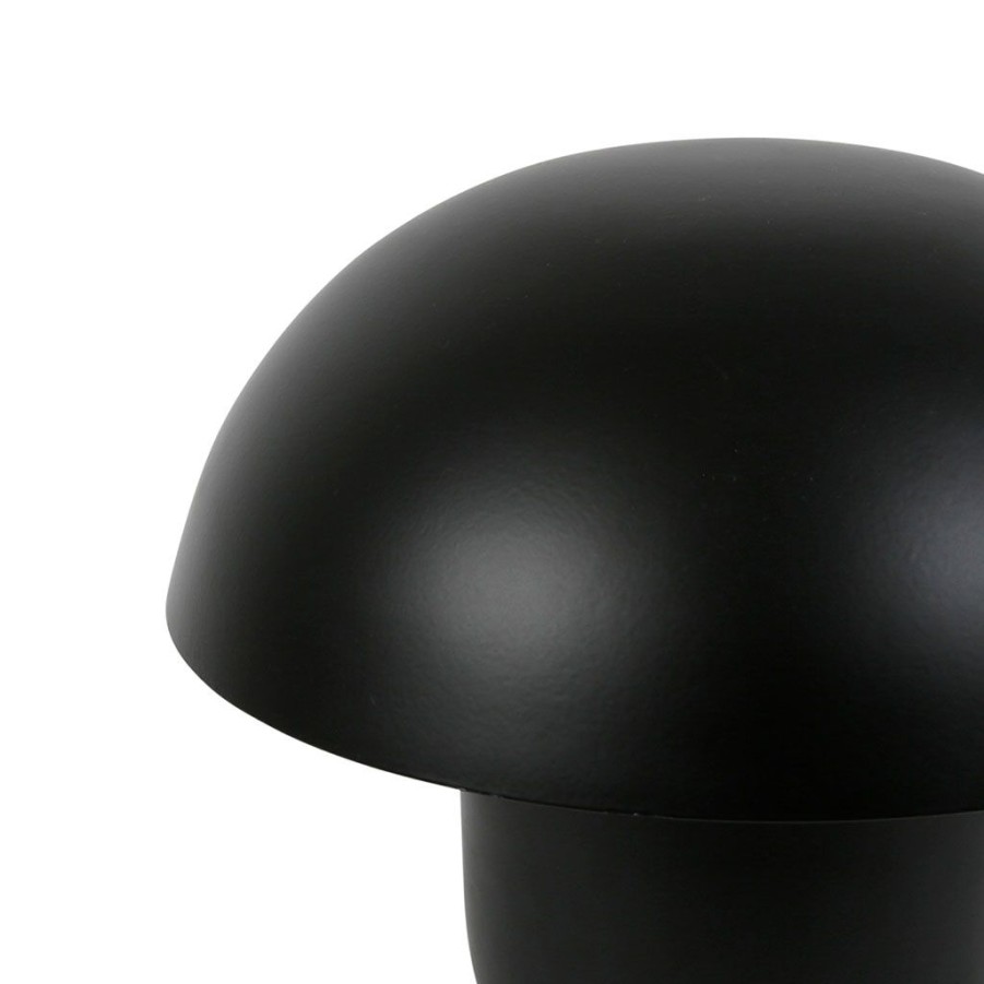 Luminaires Fabrique De Styles | Lampe Champignon Fer H25Cm Ambiance Noir Mat - Champart